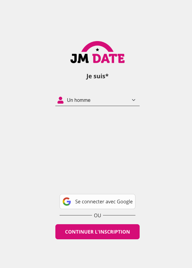 Étapes d’inscription sur JM-Date